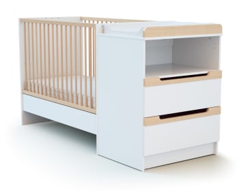 Cameretta Bambini Roba Mila - Lettino 70x140cm, Fasciatoio, Armadio 3 Ante, Bianco/Grigio - Foto 11