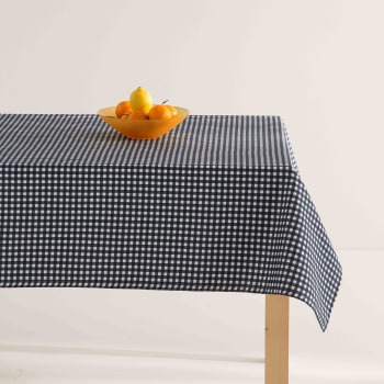 Prent marino - Nappe imprimée bleu avec traitement anti-taches en coton 140x100 cm