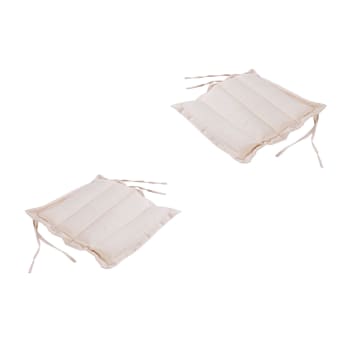 Pack 2 cojines para sillas de jardín beige 37x37x5 cm