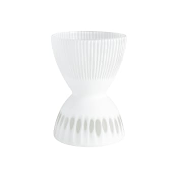 Pholade - Vase décoratif en verre blanc H25