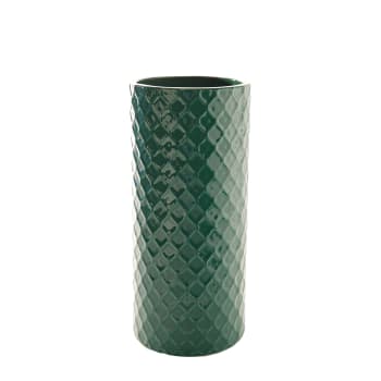 Polo - Vase décoratif en céramique vert foncé H30