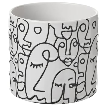 ARTY - Cache pot en céramique blanche H14cm