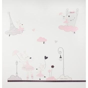 Lilibelle - Stickers muraux Petite souris 70x50cm en Papier Rose