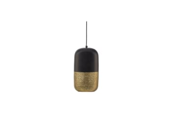 Tirsa - Lampe suspendue en métal noir et doré
