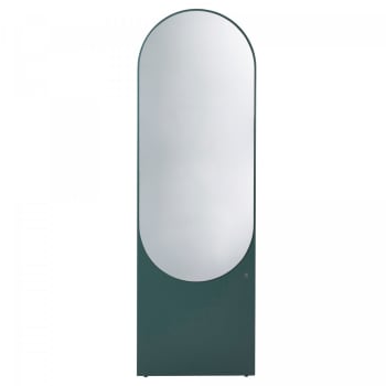 Altesse - Grand miroir sur pied ovale en bois vert foncé