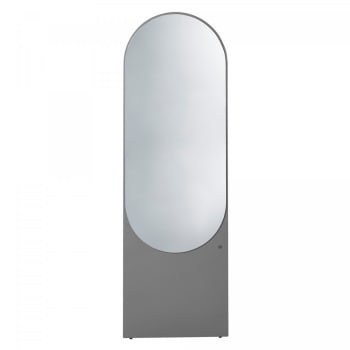 Altesse - Grand miroir sur pied ovale en bois gris