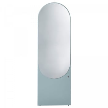 Altesse - Grand miroir sur pied ovale en bois azur