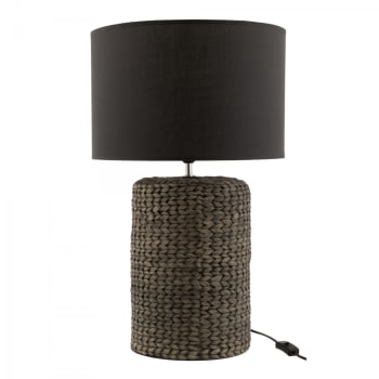 Tressia - Lampe design avec pied tressé noir