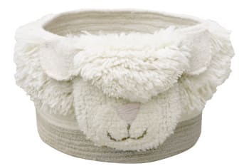 Panier de rangement en laine mouton (30 x 27 cm)