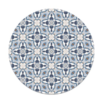 Alfombra redonda azul, colección de adornos étnicos portugueses vintage,  alfombras redondas, alfombras decorativas, alfombra de piso, dormitorio
