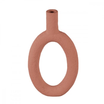 Oval - Vase oval high résine terracotta