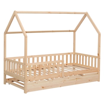 Marceau - Cama cabaña nido extraíble para niños 190x90 cm madera