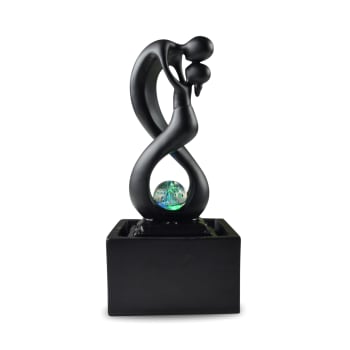 AMOR - Fontaine moderne Figurine Amoureux Amovible résine Noir - H31
