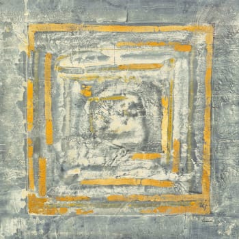Cuadro abstracto dorado y blanco impresión sobre lienzo 50x50cm
