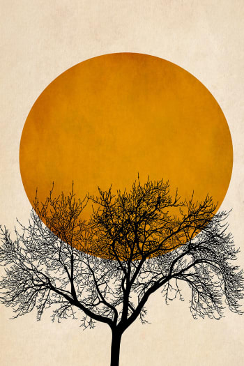 Tableau dessin arbre et sérénité imprimé sur toile 60x90cm