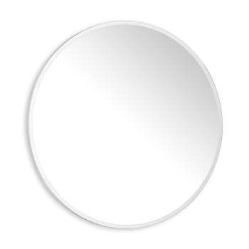 Espejo redondo marco metálico color blanco 75cm - Espejo redondo marco metálico color blanco 75cm