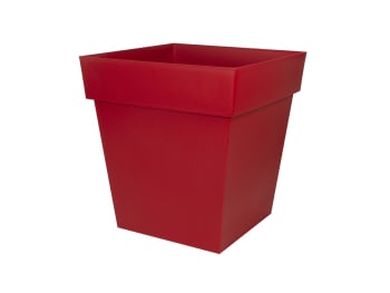 Toscane - Pot de fleur carré 50x50x52 cm en polypropylène rouge