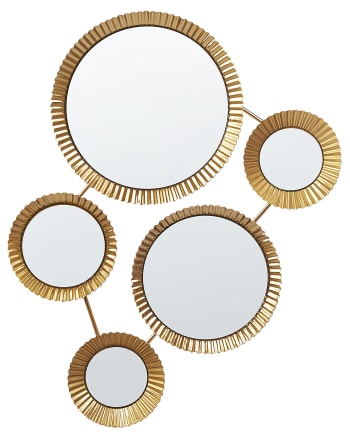 Wattrelos - Miroir en métal doré 55x36