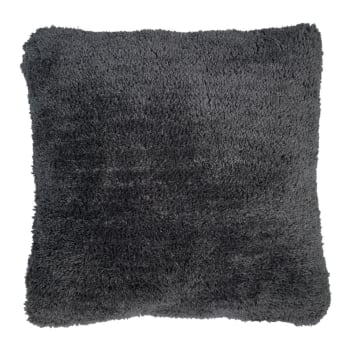 TRÉSOR - Coussin en laine capitonné massif cosy gris 50x50