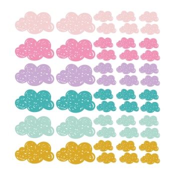 Clouds - Stickers muraux en vinyle petits nuages rose et lilas