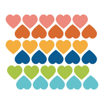 Hearts1 - Stickers mureaux en vinyle coeurs multicolor
