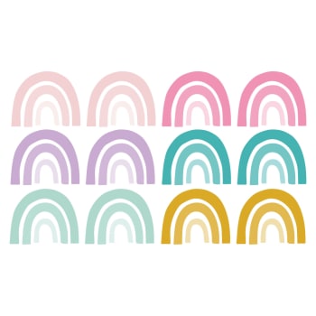Rainbows2 - Stickers mureaux en vinyle arcs en ciel rose et lilas