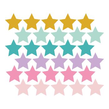 Stars1 - Stickers mureaux en vinyle étoiles rose et lilas