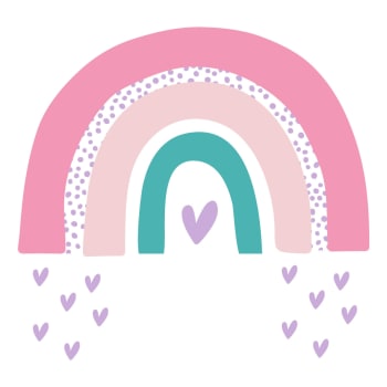 Rainbows1 - Stickers muraux en vinyle arc en ciel rose et lilas