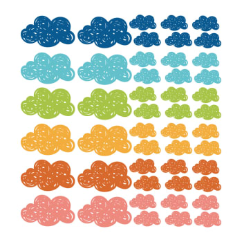 Clouds - Stickers muraux en vinyle petits nuages multicolor