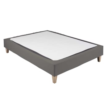 Cache sommier coton jersey taupe 150x200