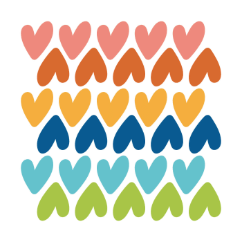 Rainbows3 - Stickers mureaux en vinyle petits coeurs multicolor