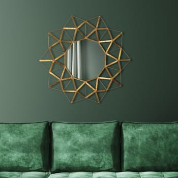 Specchio rotondo da parete cornice in metallo oro Ø 75cm