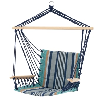 Chaise suspendue coton/bois 45 x 100 x 43 cm Multicolore