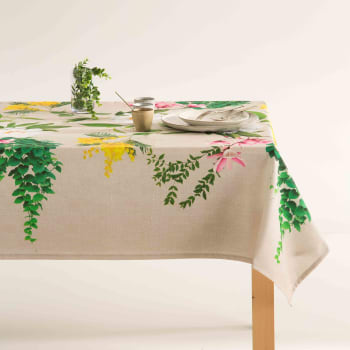 Jardin - Nappe imprimée multicolore avec traitement anti-taches coton 140x200cm