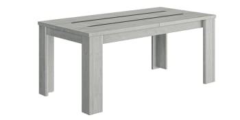 Atalante - Table rectangulaire allonge automatique effet bois chêne laguna/gris
