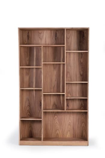 Libreria 60x35x180 cm in Legno di Mango Grezzo e Ferro