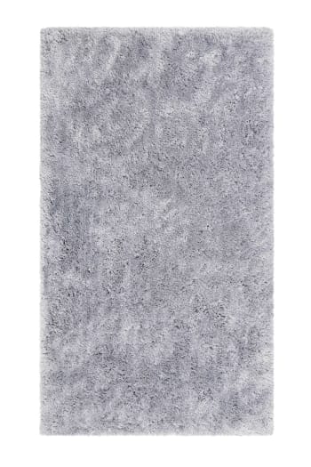 Porto azzurro - Tappeto da bagno in microfibra antiscivolo grigio chiaro 55x65