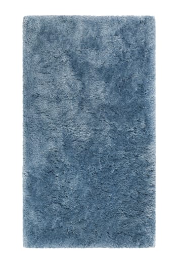 Porto azzurro - Alfombra de baño en microfibra, antideslizante, azul 60x100