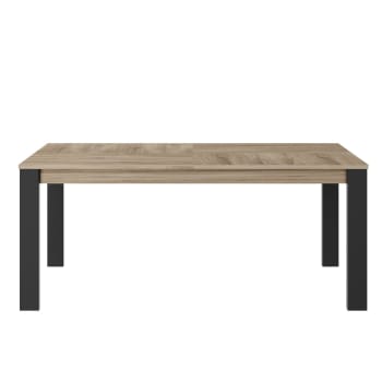 Clay séjour - Table rectangulaire extensible effet bois chêne clair 180237cm