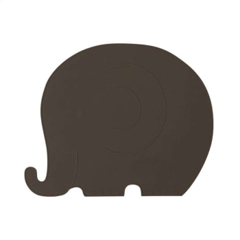 Elephant - Sets de table noir en silicone H0,2x41x33cm