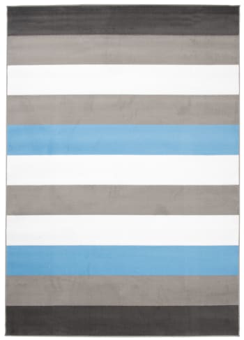 PINKY - Tappeto per bambini azzurro grigio bianco strisce 80x150cm