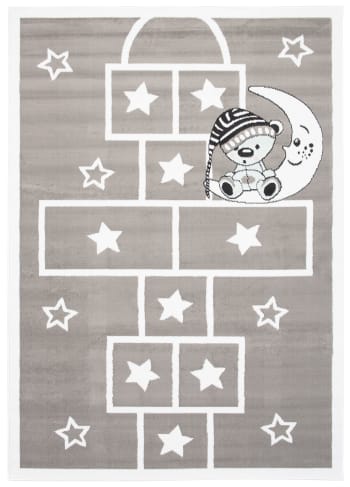 BABY - Tappeto per bambini grigio bianco gioco della campana 120x170