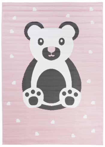 Comodino Per Bambini Decorazione Legno 1 Anta, Rosa
