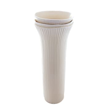 Grow - Vase décoratif en grès blanc cassé H51