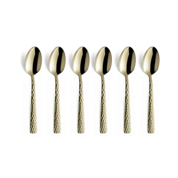 Felicity - Set di 6 cucchiai per espresso Rivestimento in acciaio inox Champagne