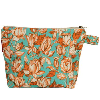 APONI - Tasche aus Outdoor-Gewebe Floraler Druck Orange 19x28cm