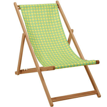 Hanoï - Klappbarer Liegestuhl aus Buchenholz Grafischer Druck Gelb