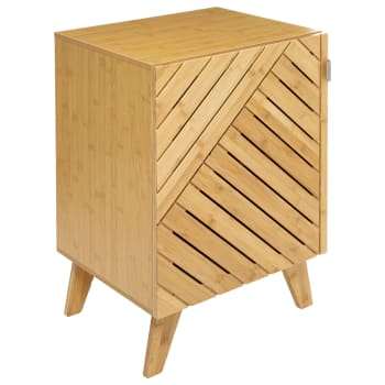 ATMOSPHERA - Table de chevet bois et porte bambou - 45x38x70cm