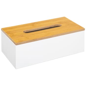 Boîte à mouchoirs rectangulaire bois blanc