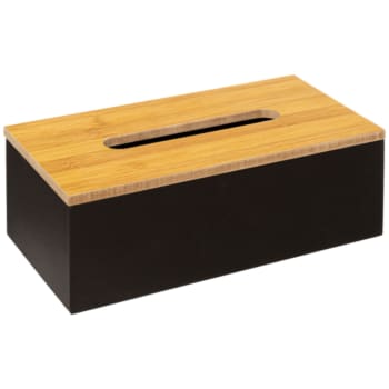 Boîte à mouchoirs rectangulaire bois noir